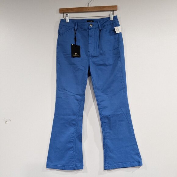BNWT Massimo Dutti Flared Boot Cut Pants Blue Size 6 - Picture 1 of 7